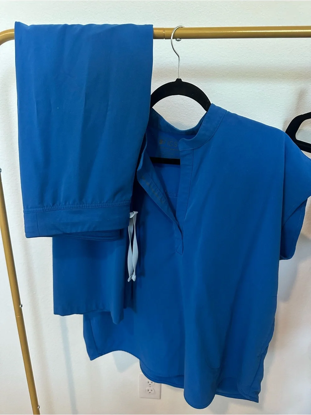 Figs Blue Scrub Top and Pants Set